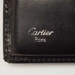 Pre Owned Cartier Black Leather Must de Cartier Bifold Wallet