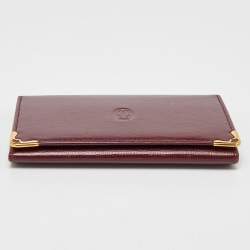 Pre Owned Cartier Burgundy Leather Must de Cartier Card Case