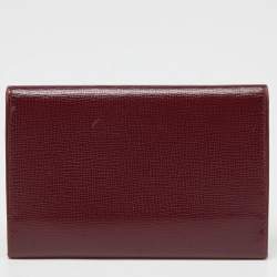 Pre Owned Cartier Burgundy Leather Must de Cartier Card Case