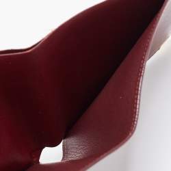 Pre Owned Cartier Burgundy Leather Must De Cartier 6CC Bifold Wallet