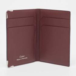 Pre Owned Cartier Black Leather Must De Cartier Card Holder