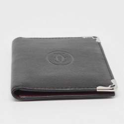 Pre Owned Cartier Black Leather Must De Cartier Card Holder
