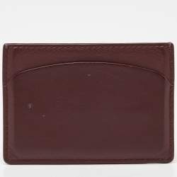 Pre Owned Cartier Burgundy Leather Must de Cartier Card Holder