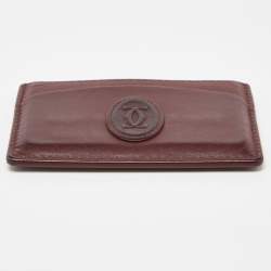 Pre Owned Cartier Burgundy Leather Must de Cartier Card Holder