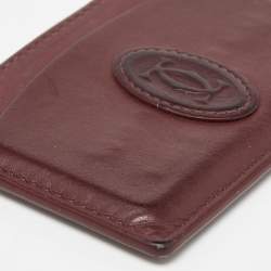 Pre Owned Cartier Burgundy Leather Must de Cartier Card Holder