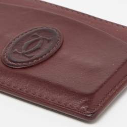 Pre Owned Cartier Burgundy Leather Must de Cartier Card Holder