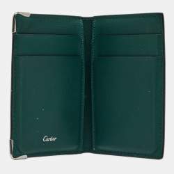 Pre Owned Cartier Green Leather Must de Cartier 6CC Card Holder