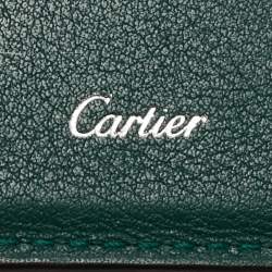 Pre Owned Cartier Green Leather Must de Cartier 6CC Card Holder