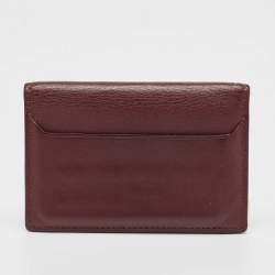 Pre Owned Cartier Burgundy Leather Must de Cartier Bifold Card Holder