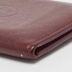 Pre Owned Cartier Burgundy Leather Must de Cartier Bifold Card Holder