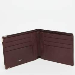 Pre Owned Cartier Black Leather Must De Cartier Bifold Wallet