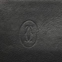 Pre Owned Cartier Black Leather Must De Cartier Bifold Wallet