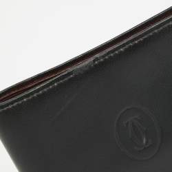 Pre Owned Cartier Black Leather Must de Cartier Wallet