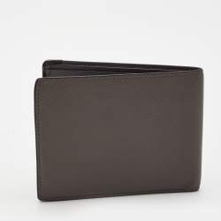 Pre Owned Cartier Two Tone Grey Leather Must De Cartier Bifold Wallet