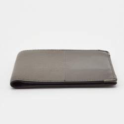 Pre Owned Cartier Two Tone Grey Leather Must De Cartier Bifold Wallet