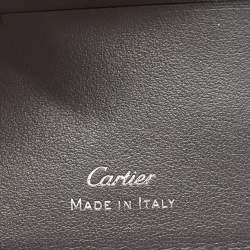 Pre Owned Cartier Two Tone Grey Leather Must De Cartier Bifold Wallet