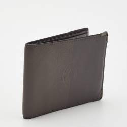 Pre Owned Cartier Two Tone Grey Leather Must De Cartier Bifold Wallet