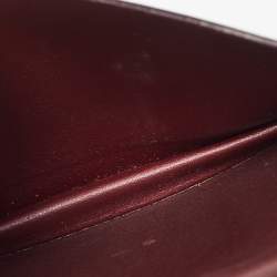 Pre Owned Cartier Burgundy Leather Must De Cartier Bifold Card Holder