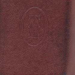 Pre Owned Cartier Burgundy Leather Must De Cartier Bifold Card Holder