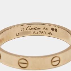 Pre Owned Cartier Love 18k Rose Gold Small Model Wedding Band Size 64