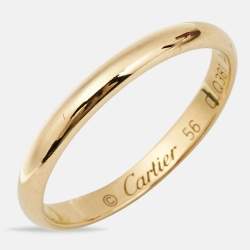 Cartier 1895 18k Yellow Gold Wedding Band Ring Size 56