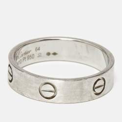 Pre Owned Cartier Love Platinum Classic Band Ring Size 64