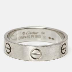 Pre Owned Cartier Love Platinum Classic Band Ring Size 64
