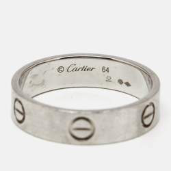 Pre Owned Cartier Love Platinum Classic Band Ring Size 64