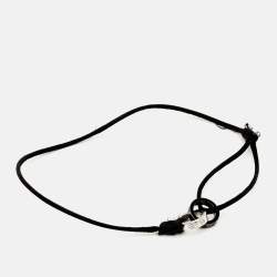 Pre Owned Cartier Love Ceramic Diamonds 18k Three Tone Gold Adjustable Cord Bracelet