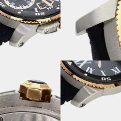 Cartier Black 18k Rose Gold Stainless Steel Calibre de Cartier Automatic Men's Wristwatch 43 mm