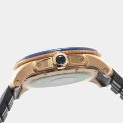 Cartier Blue 18k Rose Gold Calibre de Cartier WGCA0009 Automatic Men's Wristwatch 45 mm