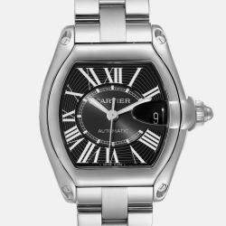 Cartier Roadster Large Black Dial Steel Mens Watch W62041V3 38 mm x 43 mm