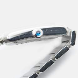 مملوكة مسبقًا Cartier Opaline White Stainless Steel Tank Francaise W51002Q3 Unisex Wristwatch 28 mm