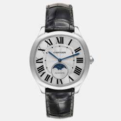 Cartier Drive Silver Dial Moonphase Steel Men's Watch 40.0 mm