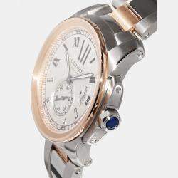 Cartier Silver Stainless Steel Calibre de Cartier W7100036 Automatic Men's Wristwatch 42 mm