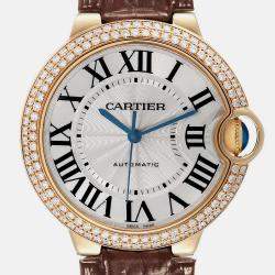 Cartier Ballon Bleu 36 Yellow Gold Diamond Mens Watch WE900451