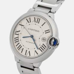 Cartier Silver Stainless Steel Ballon Bleu W69012Z4 Men's Wristwatch 42 mm