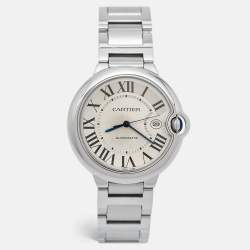 Cartier Silver Stainless Steel Ballon Bleu W69012Z4 Men's Wristwatch 42 mm