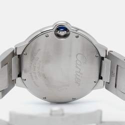 Cartier Silver Stainless Steel Ballon Bleu W69012Z4 Men's Wristwatch 42 mm