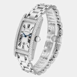 Cartier Tank Americaine White Gold Diamond Men's Watch 26.6 mm