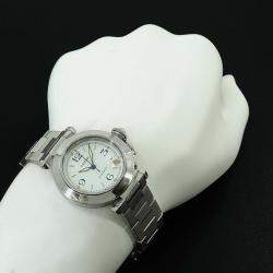 Cartier White Stainless Steel Pasha C de Cartier Automatic Men's Wristwatch 42 mm