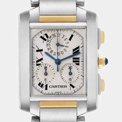 Cartier Tank Francaise Chronograph Steel Yellow Gold Men's Watch W51004Q4 37 x 28 mm