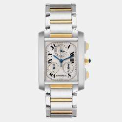 Cartier Tank Francaise Chronograph Steel Yellow Gold Men's Watch W51004Q4 37 x 28 mm