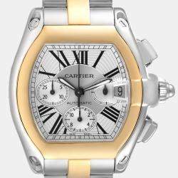 Cartier Roadster Chronograph Steel Yellow Gold Men's Watch W62027Z1