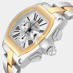 Cartier Roadster Chronograph Steel Yellow Gold Men's Watch W62027Z1