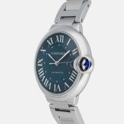 Cartier Blue Stainless Steel Ballon Bleu Automatic Men's Wristwatch 40 mm