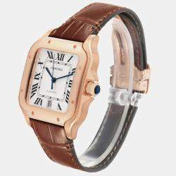 Cartier Santos Large Rose Gold Grey Strap Mens Watch WGSA0019 47.5 mm x 38 mm  