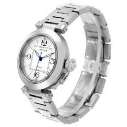 Cartier White Stainless Steel Pasha C W31074M7 Automatic Men's Wristwatch 35 mm