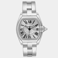 Cartier Silver Stainless Steel Roadster W62025V3 Automatic Men's Wristwatch 38 mm