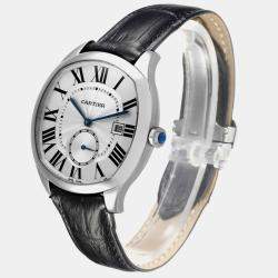 Cartier Silver Stainless Steel Drive de Cartier WSNM0004 Men's Wristwatch 40 mm